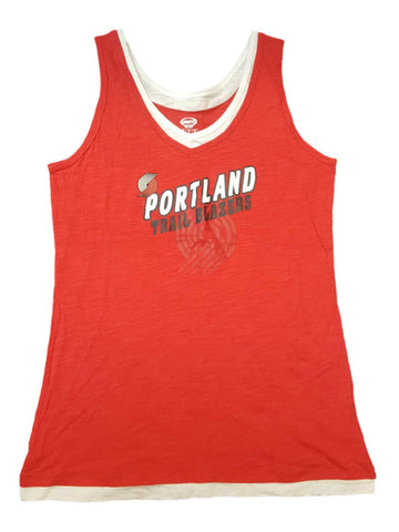 Portland Trail Blazers CS Femmes Rouge Blanc Burnout Style Débardeur T-shirt (M) - Sporting Up