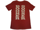 Oklahoma Sooners GG WOMENS Maroon "Boomer Sooner" SS V-Neck T-Shirt (M) - Sporting Up
