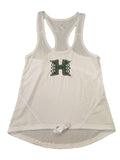 Hawaii Rainbow Warriors Colosseum camiseta sin mangas con lazo de malla blanca para mujer - sporting up