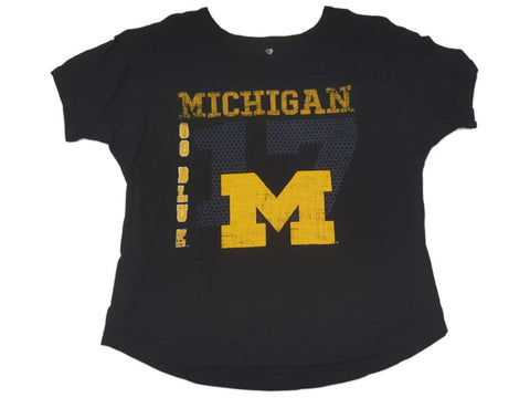 Shop Michigan Wolverines Colosseum WOMENS Navy Oversized Short Sleeve T-Shirt (M) - Sporting Up