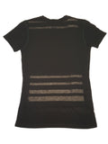 Michigan state spartans colisseum camiseta negra translúcida con cuello en V para mujer (m) - sporting up
