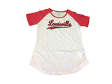 Louisville cardinals colosseum flickor strass logotyp ss baseball t-shirt (m) - sporting up