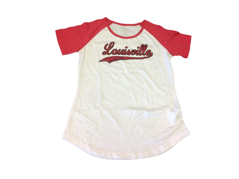 Louisville Cardinals Colosseum GIRLS Rhinestone Logo SS Baseball T