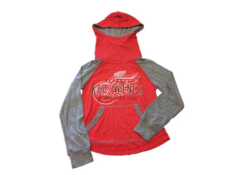 Detroit Red Wings Saag Youth Girls Red ls camiseta con capucha y cuello de embudo (m) - sporting up