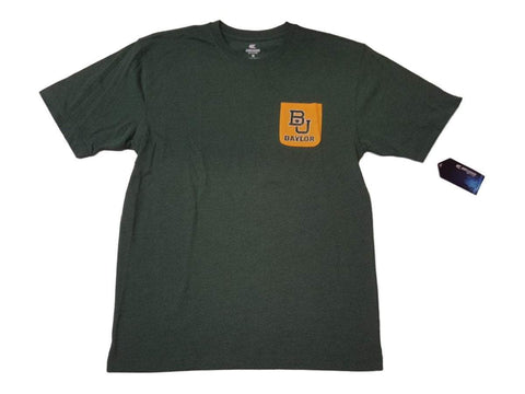 Camiseta redonda de manga corta Baylor Bears Colosseum verde con bolsillo amarillo (L) - Sporting Up
