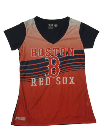 Camiseta con cuello en V translúcida azul marino roja para mujer conceptos de los Boston Red Sox (m) - sporting up