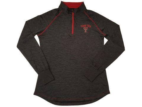 Texas Tech Red Raiders Colosseum Damen grauer Performance-LS-Pullover mit 1/4-Reißverschluss (L) – sportlich