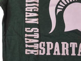 Michigan State Spartans YOUTH Boy's Green Textured Logo SS T-Shirt 16-18 (L) - Sporting Up