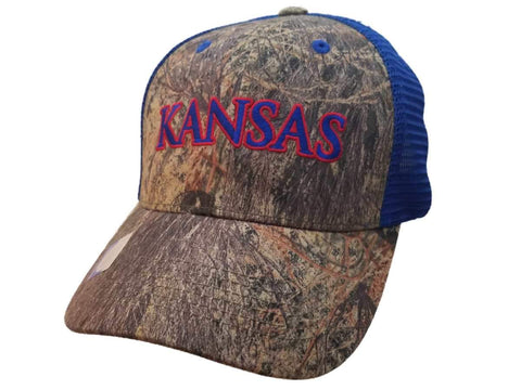 Kansas Jayhawks Captivating Headgear Mossy Oak Brush Mesh Snapback Hat Cap - Sporting Up