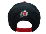Utah Utes TOW Black Red & White Structured Adjustable Snapback Hat Cap (S/M) - Sporting Up