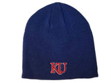 Kansas Jayhawks Zephyr Headwear Dark Blue Acrylic Knit Skull Beanie Hat Cap - Sporting Up