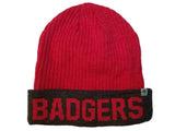 Wisconsin Badgers TOW Red & Gray Acrylic Knit Cuffed Skull Beanie Hat Cap - Sporting Up