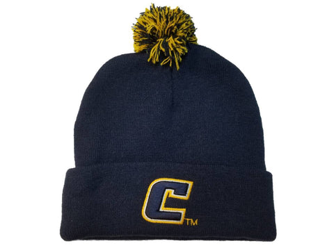 Shop University of Tennessee Chatanooga Navy Acrylic Cuffed Beanie Hat Cap w Poof - Sporting Up