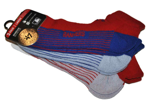 Compre paquete de 3 calcetines de corte bajo de alto rendimiento con el color del equipo de la marca Texas Rangers 47 (l) - sporting up