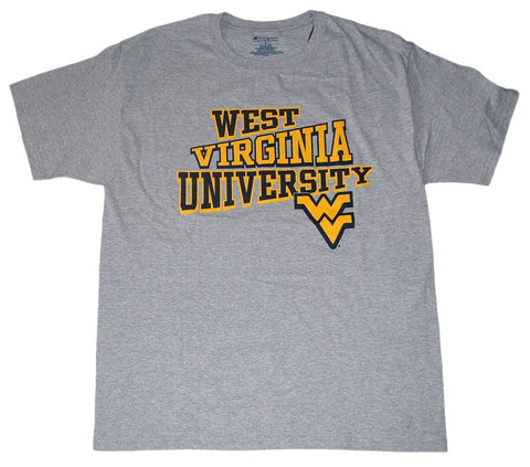 Camiseta de mezcla de algodón gris campeona de los montañeros de West Virginia (l) - sporting up