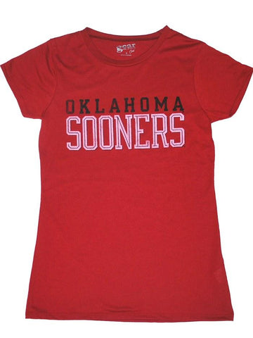 Oklahoma Sooners Gear for Sports Co.ed Damen Rot Schwarz Kurzarm T-Shirt (M) – Sporting Up