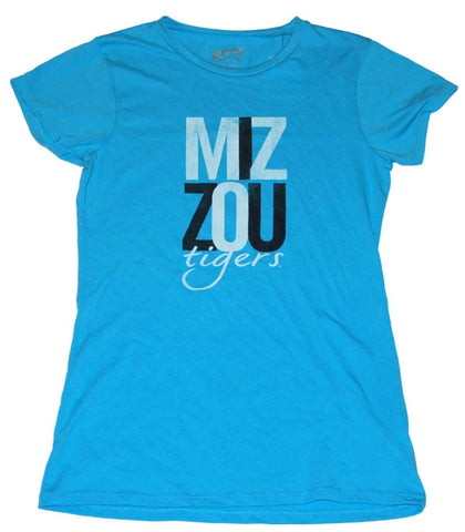 Shop Missouri Tigers Gear for Sports Co.ed Women Blue Black White Logo T-Shirt (M) - Sporting Up