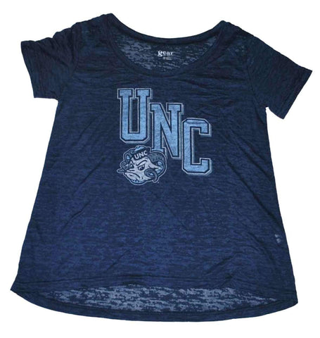 North Carolina Tar Heels Gear Women Navy Burn Out T-shirt léger (M) - Sporting Up