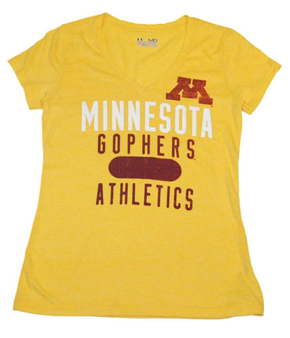Minnesota golden gophers under armor kvinnor gul heatgear v-ringad t-shirt (m) - sporting up