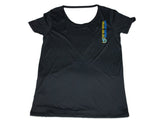 Delaware Blue Hens Champion Damen schwarzes, schnell trocknendes Vapor-T-Shirt mit Cut-out-Rückseite (M) – sportlich