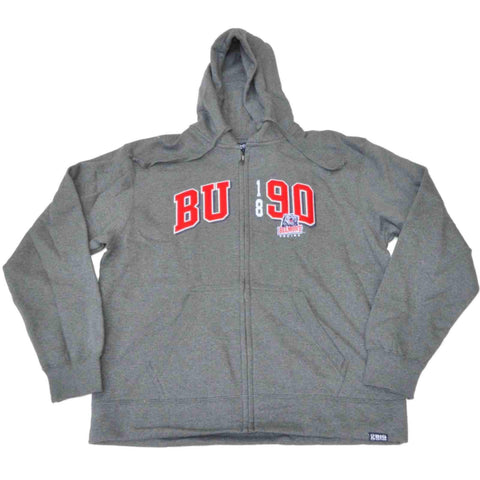 Belmont Bruins Gear for Sports Gray "BU 1890" Zip Up LS Hooded Jacket (L) - Sporting Up