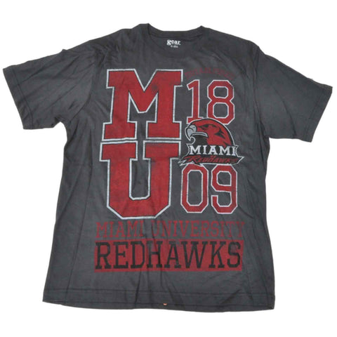 Shoppen Sie Miami Redhawks Gear for Sports Anthrazit mit rotem Logo-Kurzarm-T-Shirt (L) – Sporting Up