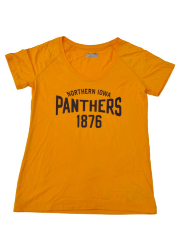 Kaufen Sie das Under Armour Damen-T-Shirt „Northern Iowa Panthers“ in Gelb mit Anti-Geruch-Heatgear (M) – sportlich