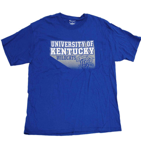 Kentucky Wildcats Champion Blue and White/Gray Logo Short Sleeve T-Shirt (L) - Sporting Up