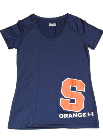 Compre camiseta heatgear semiajustada azul marino under armour para mujer naranja syracuse (m) - sporting up