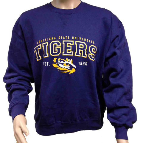 LSU Tigers Gear for Sports Purple Gold White Long Sleeve Pullover Sweatshirt (L) - Sporting Up