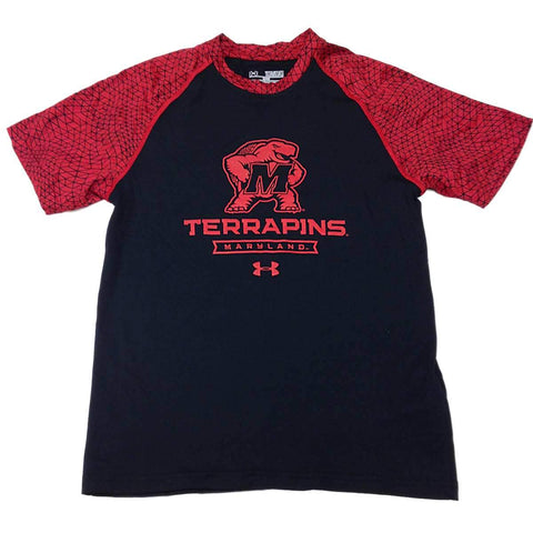Boutique Maryland Terrapins Under Armour Youth Black Heatgear T-shirt à manches courtes (M) - Sporting Up