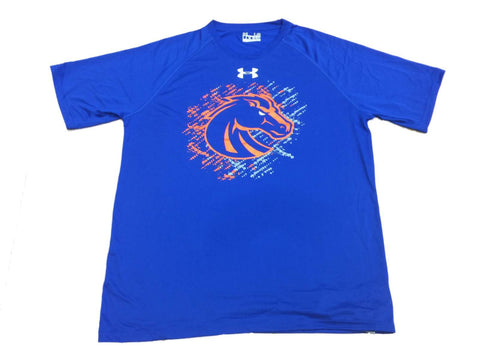Kaufen Sie „Boise State Broncos Under Armour“, lockeres blaues Anti-Geruch-Heatgear-SS-T-Shirt (L) – sportlich
