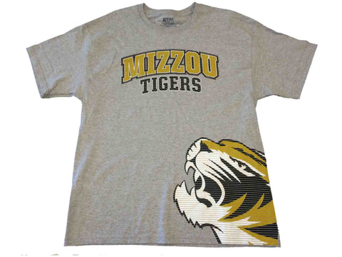 Shop Missouri Tigers Gear for Sports Gray Striped Logo SS Crew Neck T-Shirt (L) - Sporting Up