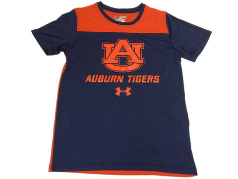 Auburn Tigers Under Armour Heatgear Boys T-shirt à col rond bleu marine et orange (m) - Sporting Up