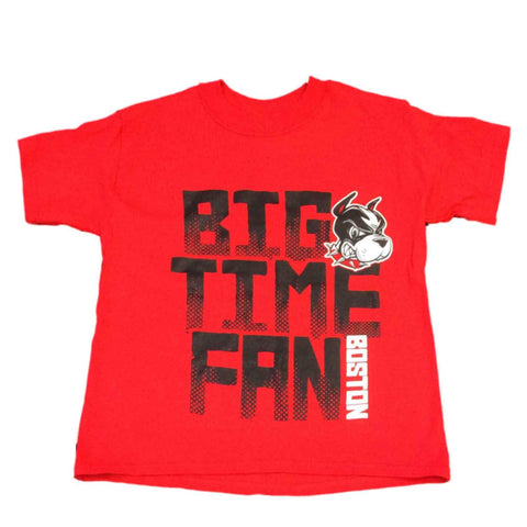 Boston terriers mästare ungdom röd "big time fan" ss t-shirt (s) med rund hals - sportig upp