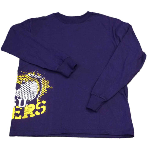 LSU Tigers Champion Jugend-Langarm-T-Shirt mit lila Cut-out-Design und Logo (M) – sportlich