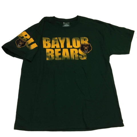 Baylor bears champion grön gradient logotyp kortärmad t-shirt med rund hals (l) - sportig