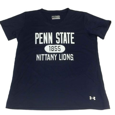 Penn State Nittany Lions Under Armour Heatgear Girls Navy SS T-shirt à col en V (M) - Sporting Up