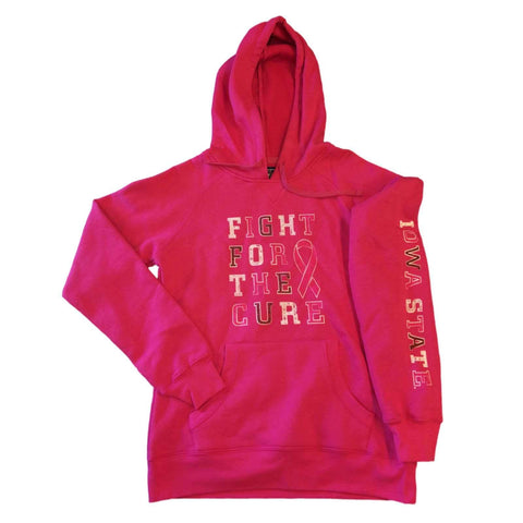 Iowa State Cyclones WOMENS Pink "Fight for a Cure" LS Hoodie Sweatshirt (M) - Sporting Up
