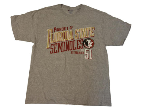 Achetez Florida State Seminoles Champion Gris "Property of" SS Crew Neck T-Shirt (L) - Sporting Up
