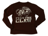 Temple Owls Champion JUGEND Kastanienbraunes „Fear the Claw“ Langarm-T-Shirt mit Rundhalsausschnitt (M) – Sporting Up