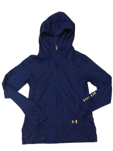 New York Mets Under Armour Coldgear WOMENS Blue LS Full Zip Hooded Jacket (M) - Sporting Up