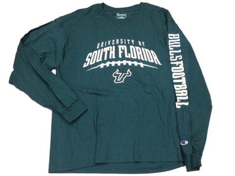 South florida bulls fotbollsmästare grön ls "bulls football" besättning t-shirt (l) - sporting up