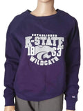 Kansas State Wildcats Champion WOMENS Purple Crew Pullover Sweatshirt (M) - Sporting Up