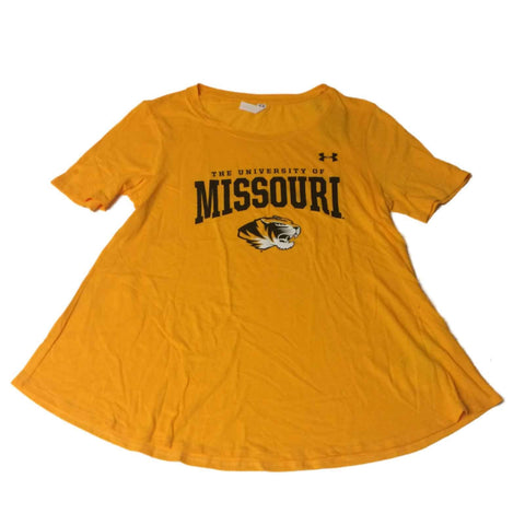 Missouri Tigers Under Armour Gelbes übergroßes Kurzarm-T-Shirt für Damen – sportlich