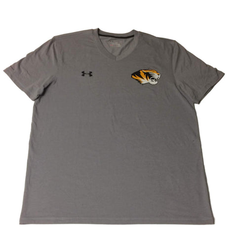 Missouri Tigers Under Armour Loose Heatgear Graues Kurzarm-T-Shirt mit V-Ausschnitt (L) – sportlich