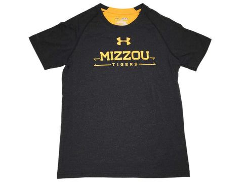 Camiseta con tripulación ss gris carbón para jóvenes de los tigres de Missouri under armour heatgear (m) - sporting up