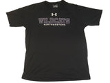 Northwestern Wildcats Under Armour Heatgear Herren-T-Shirt mit lockerer Passform in Schwarz (L) – sportlich