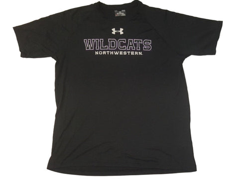 Magasinez les Wildcats du Nord-Ouest Under Armour Heatgear pour hommes, t-shirt noir ample à manches courtes (l) - Sporting Up