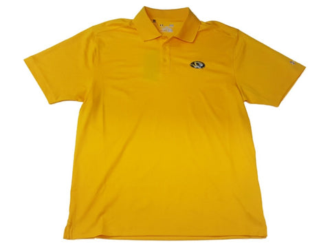 Missouri Tigers  Under Armour Heatgear Yellow Loose Fit SS Golf Polo T-Shirt (L) - Sporting Up